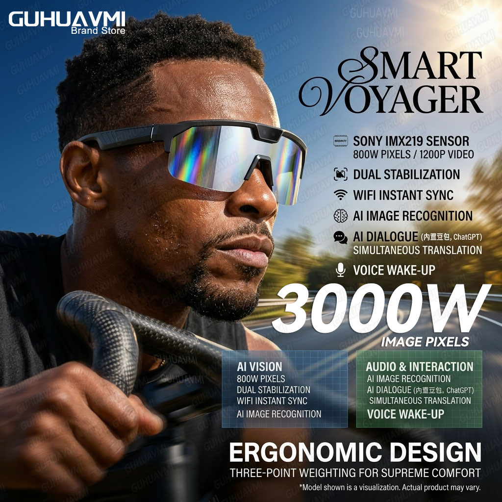 Music Audio Pro - Photochromic Smart Glasses 1200P HD Camera