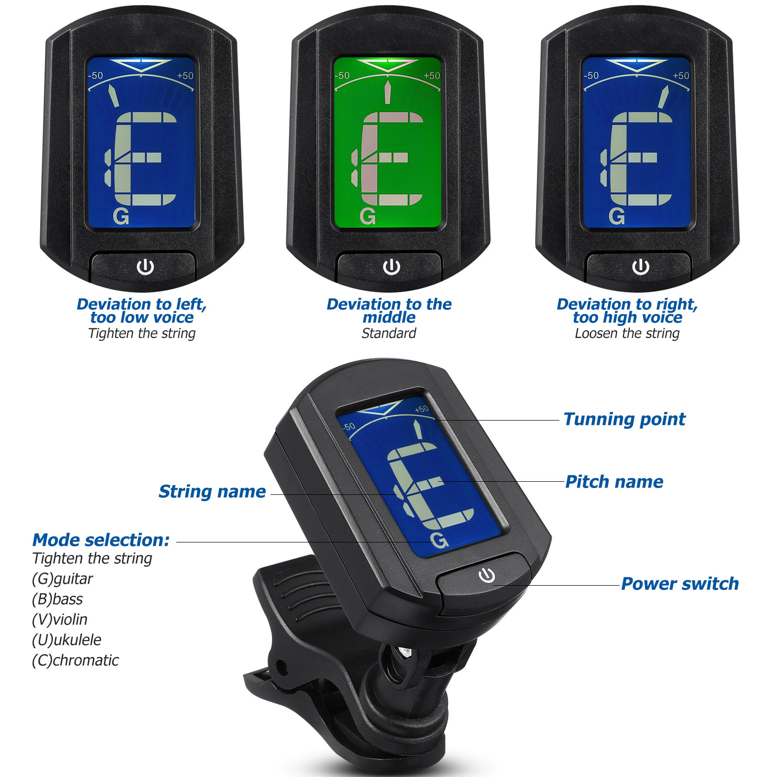 Eno Et-33 Mini Clip-on Digital - Guitar Tuner Clip ulasan dan harga