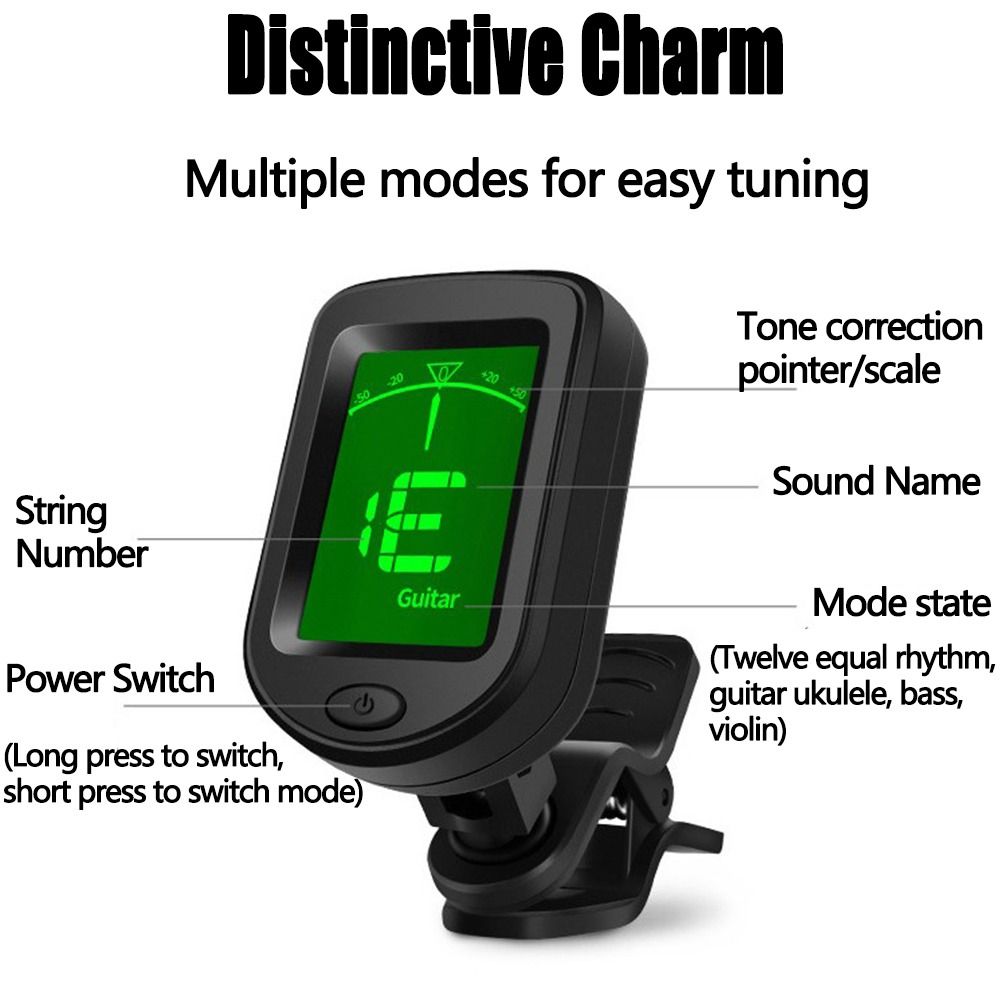 Clip on Guitar Tuner Mini LCD  - Guitar Tuner Clip ulasan dan harga